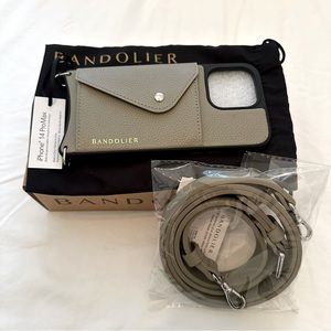 Bandolier HAILEY iPhone 14 Pro Max crossbody case in Greige/Silver